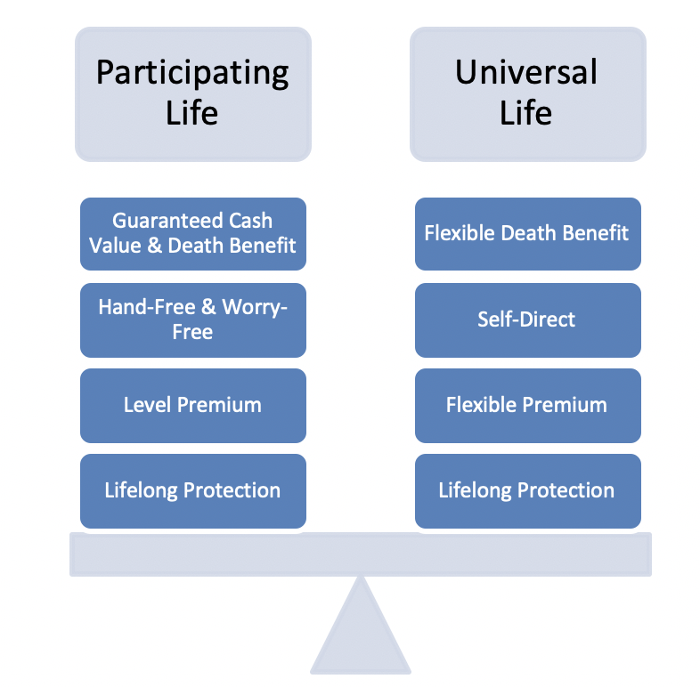 participating life and Universal life detail