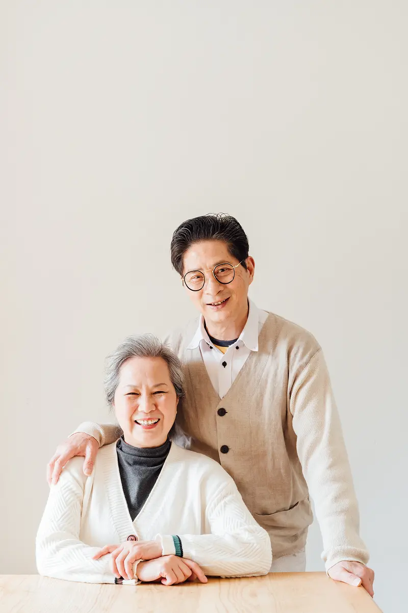Senior couple discussing insurance
